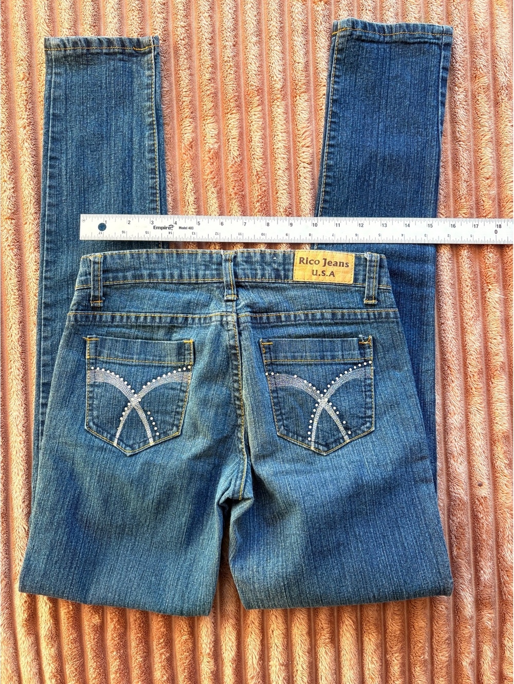 Y2K Rico Jeans Women's Size 3 Blue Skinny Stretch Denim Jeans #12